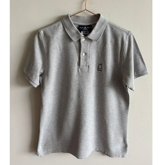 Psycho Bunny Mens Plain Collared Polo T Shirt Gray Size 4 - Picture 8 of 8